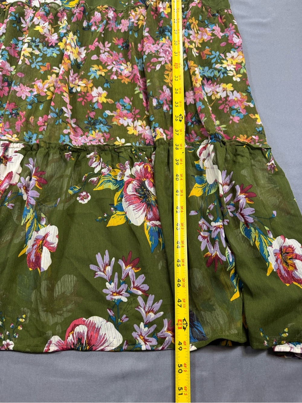 fig and flower Olive Green Floral Maxi Dress - Picture 8 of 8